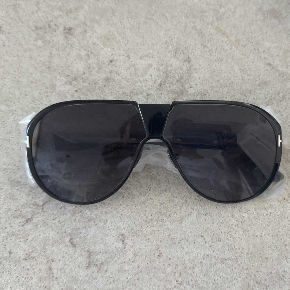 Tom Ford Black Shield Aviator Sunglasses